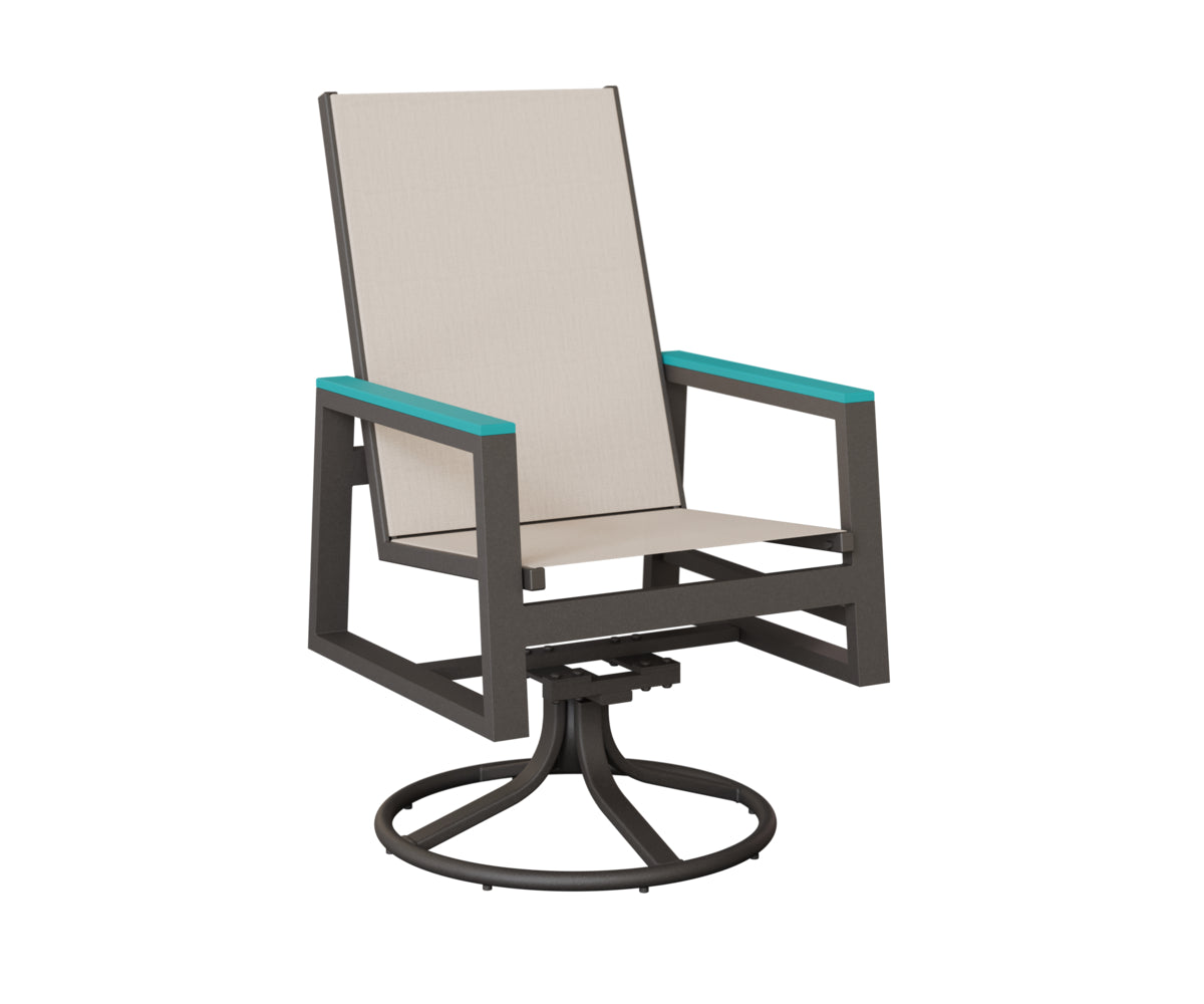 Vida High-Back Sling Swivel Rocker Dining Chair