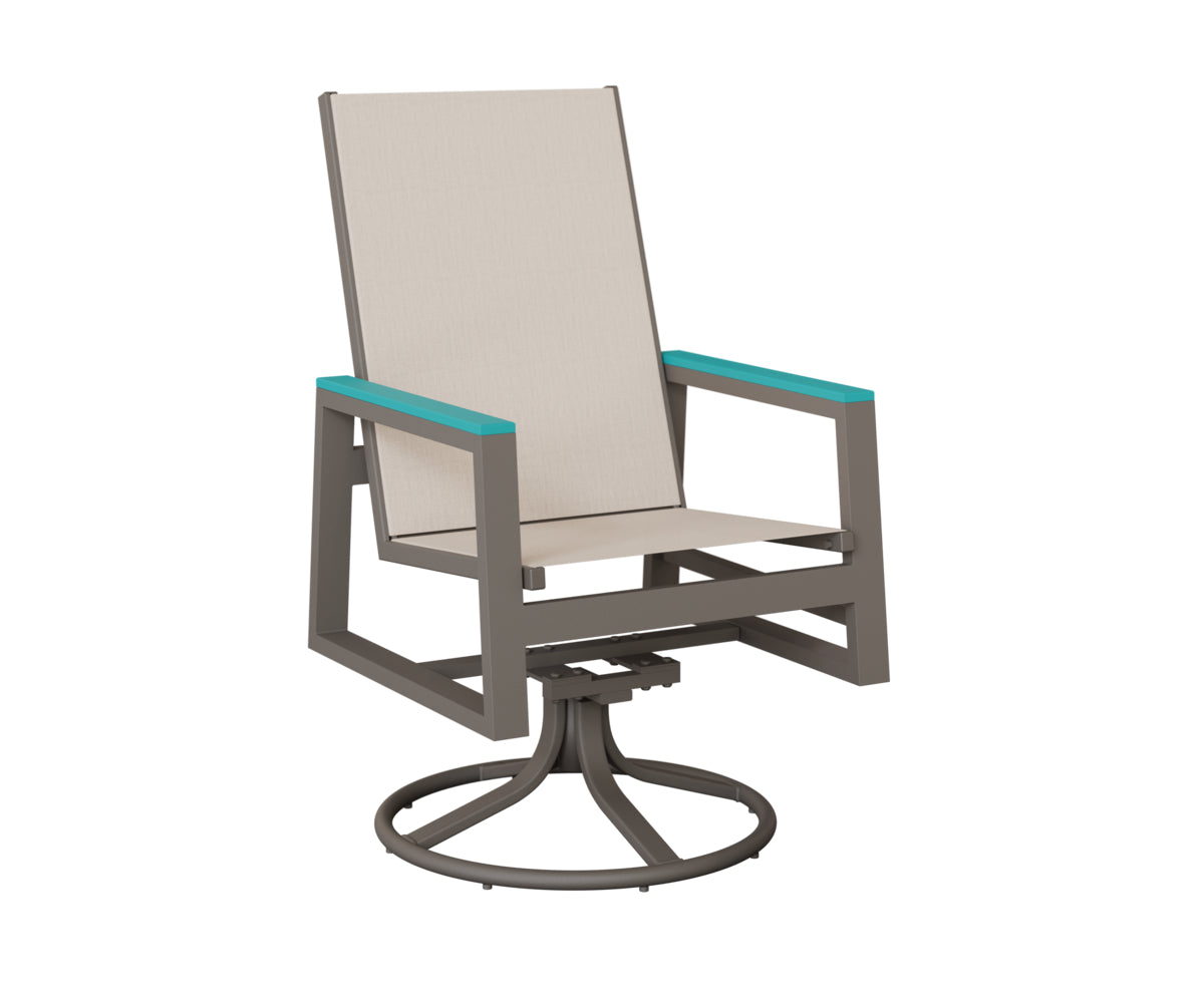 Vida High-Back Sling Swivel Rocker Dining Chair