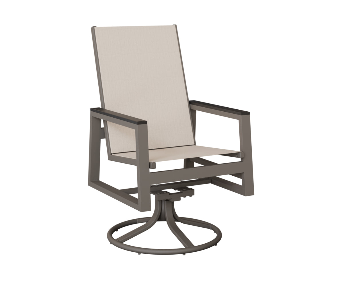 Vida High-Back Padded Sling Swivel Rocker Dining Chair