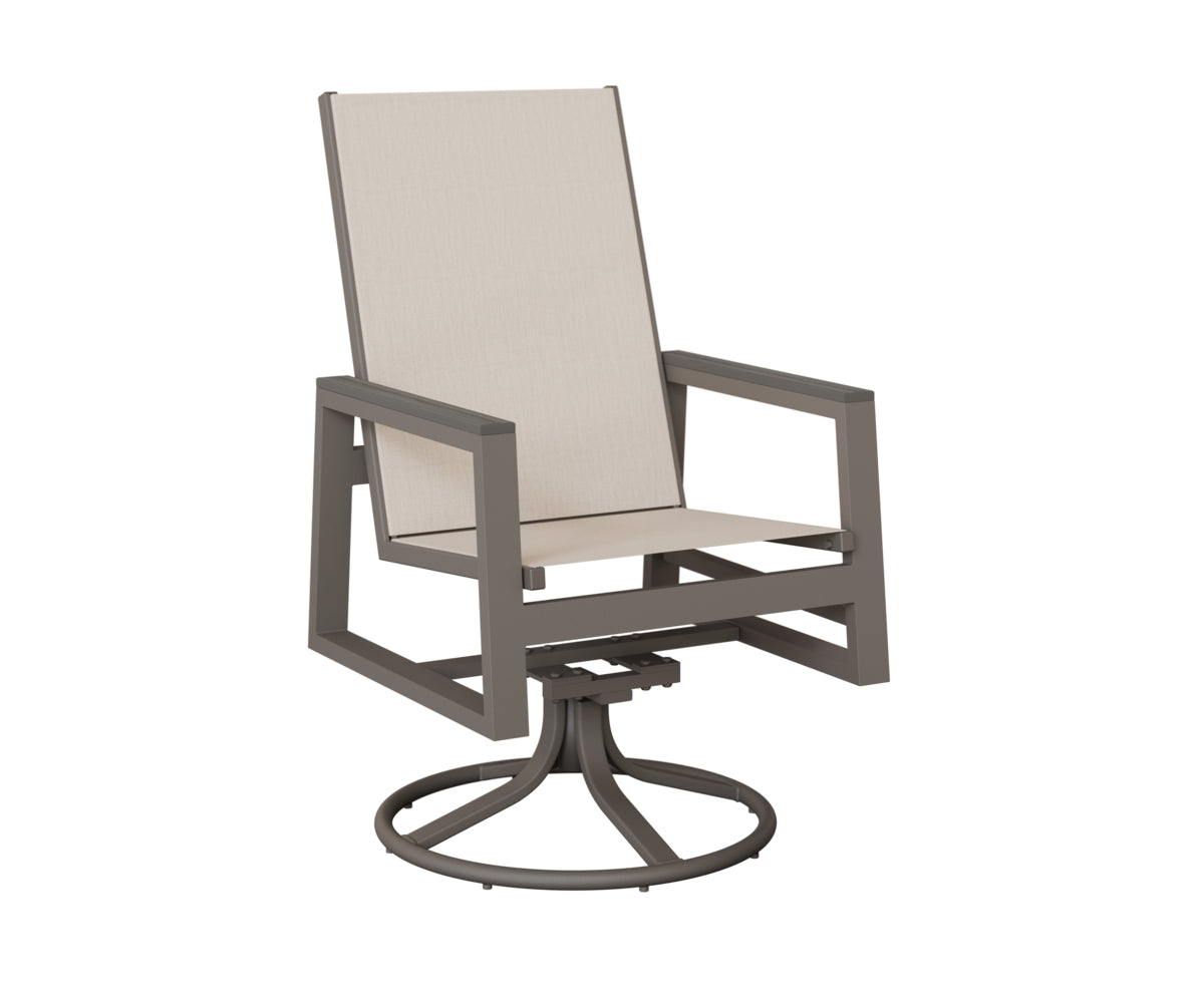 Vida High-Back Sling Swivel Rocker Dining Chair