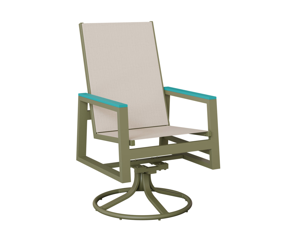 Vida High-Back Sling Swivel Rocker Dining Chair