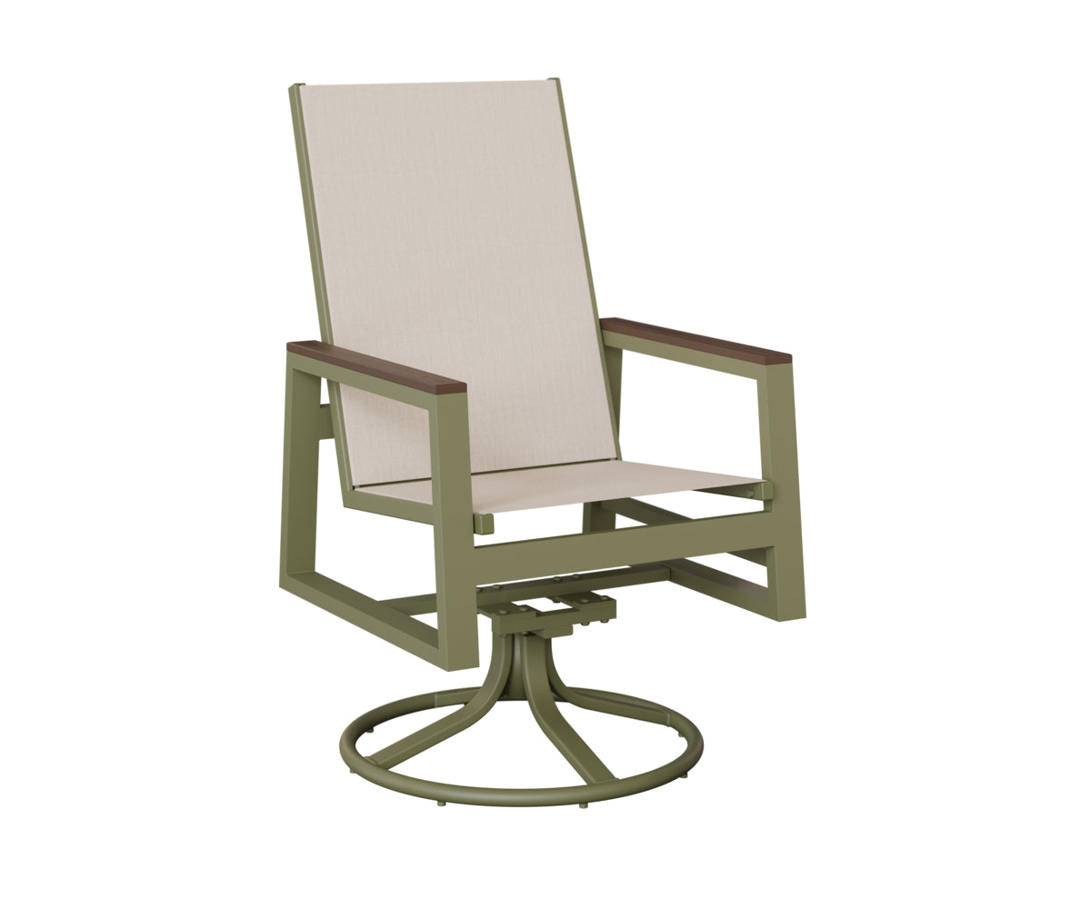 Vida High-Back Sling Swivel Rocker Dining Chair
