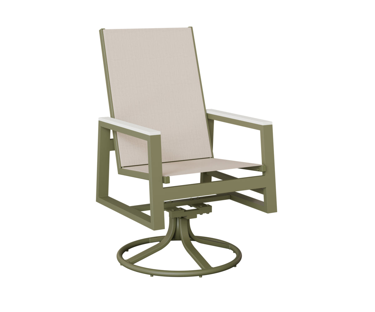 Vida High-Back Sling Swivel Rocker Dining Chair