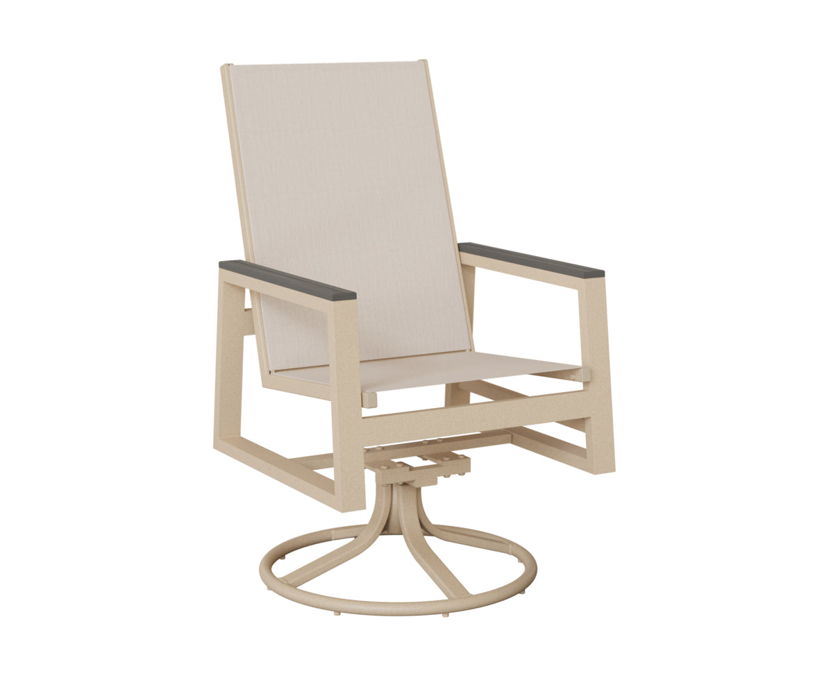 Vida High-Back Sling Swivel Rocker Dining Chair