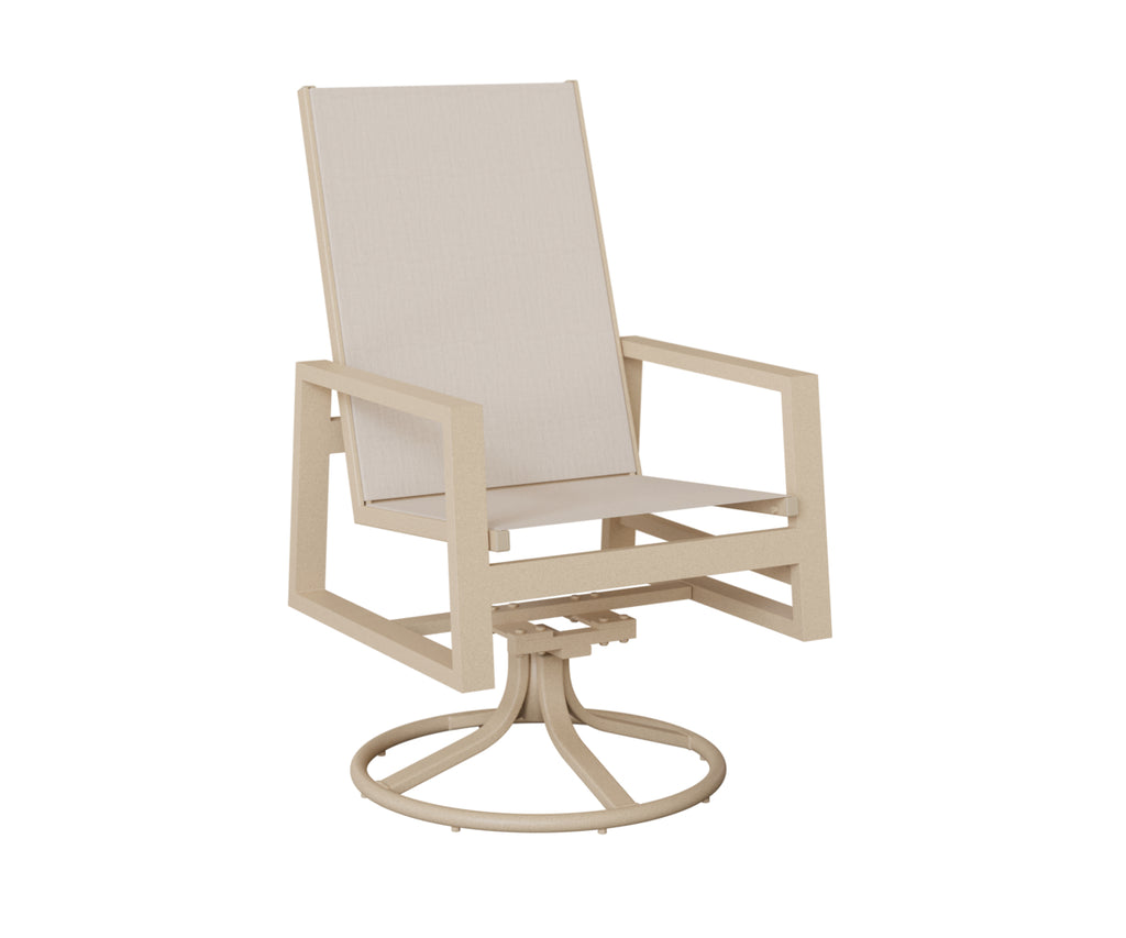 Vida High-Back Sling Swivel Rocker Dining Chair