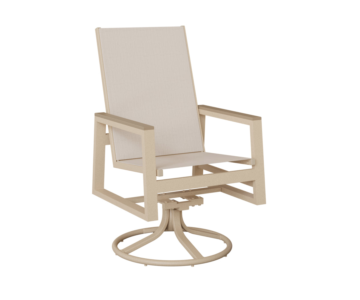 Vida High-Back Sling Swivel Rocker Dining Chair