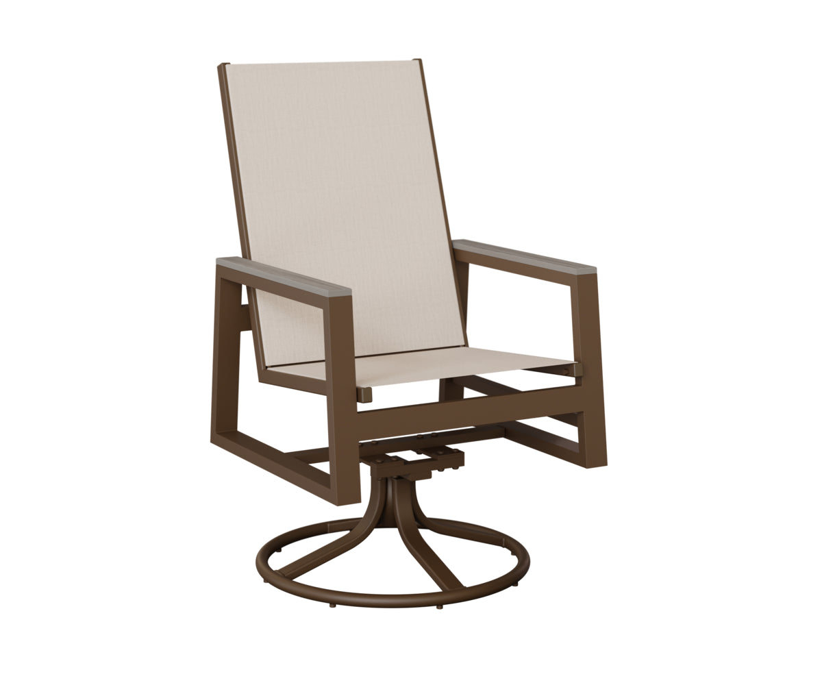 Vida High-Back Sling Swivel Rocker Dining Chair