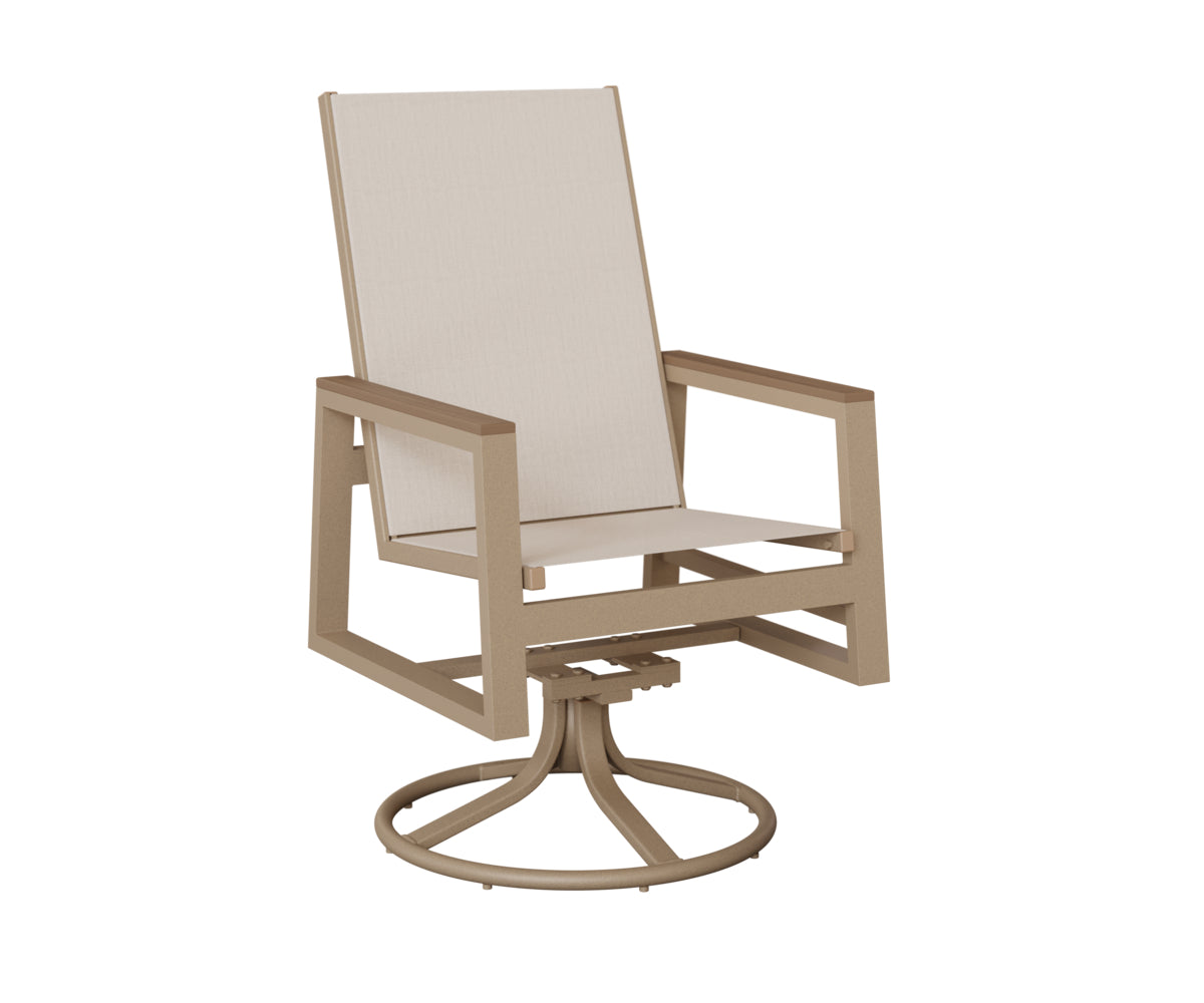 Vida High-Back Sling Swivel Rocker Dining Chair