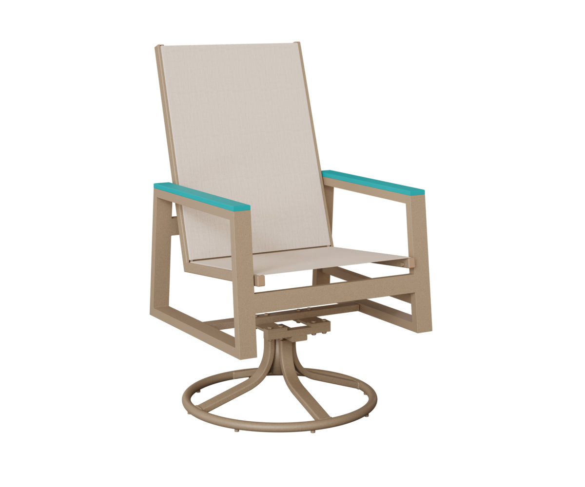 Vida High-Back Sling Swivel Rocker Dining Chair