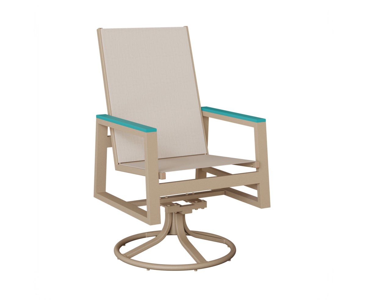 Vida High-Back Padded Sling Swivel Rocker Dining Chair