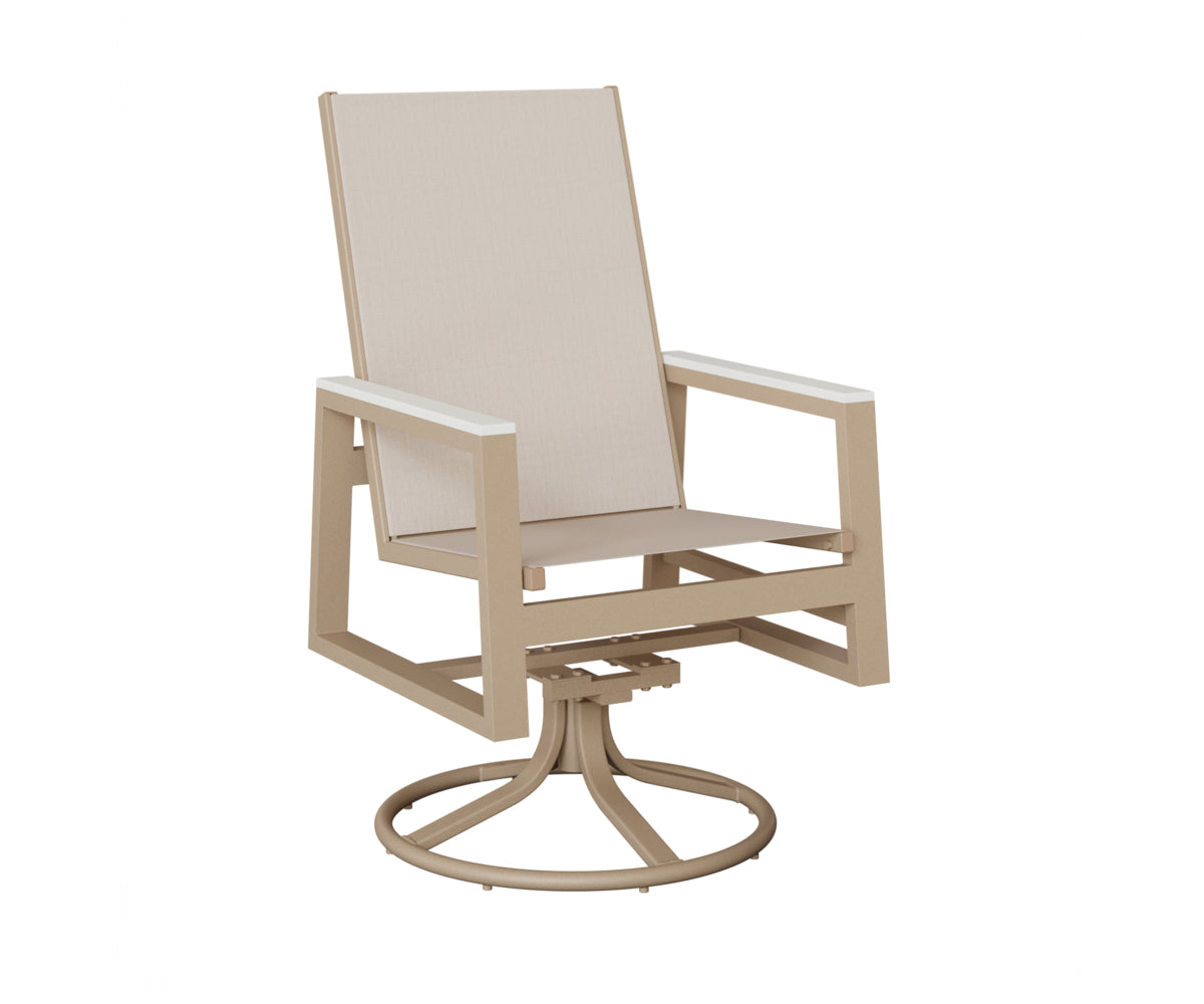 Vida High-Back Sling Swivel Rocker Dining Chair