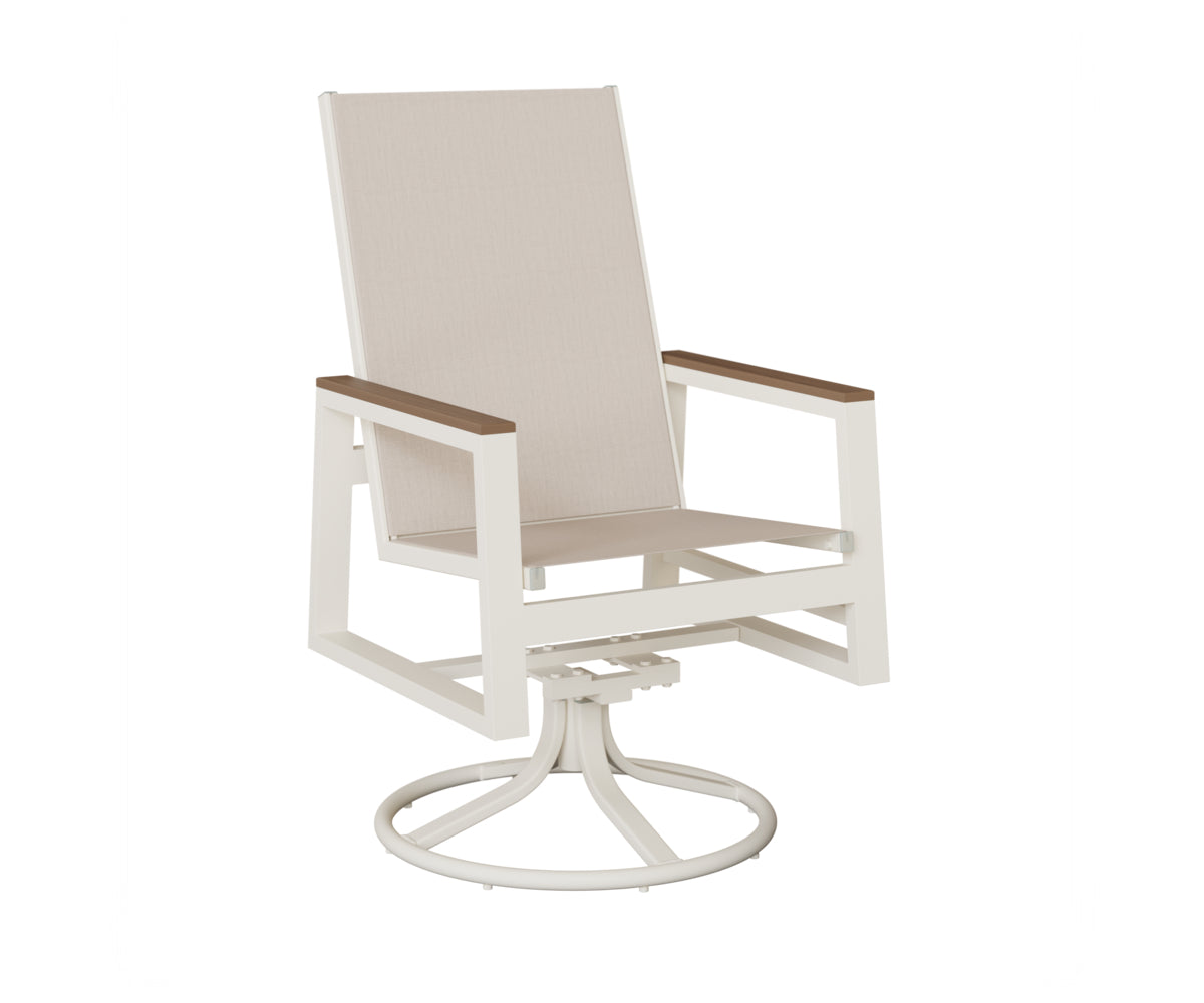Vida High-Back Sling Swivel Rocker Dining Chair
