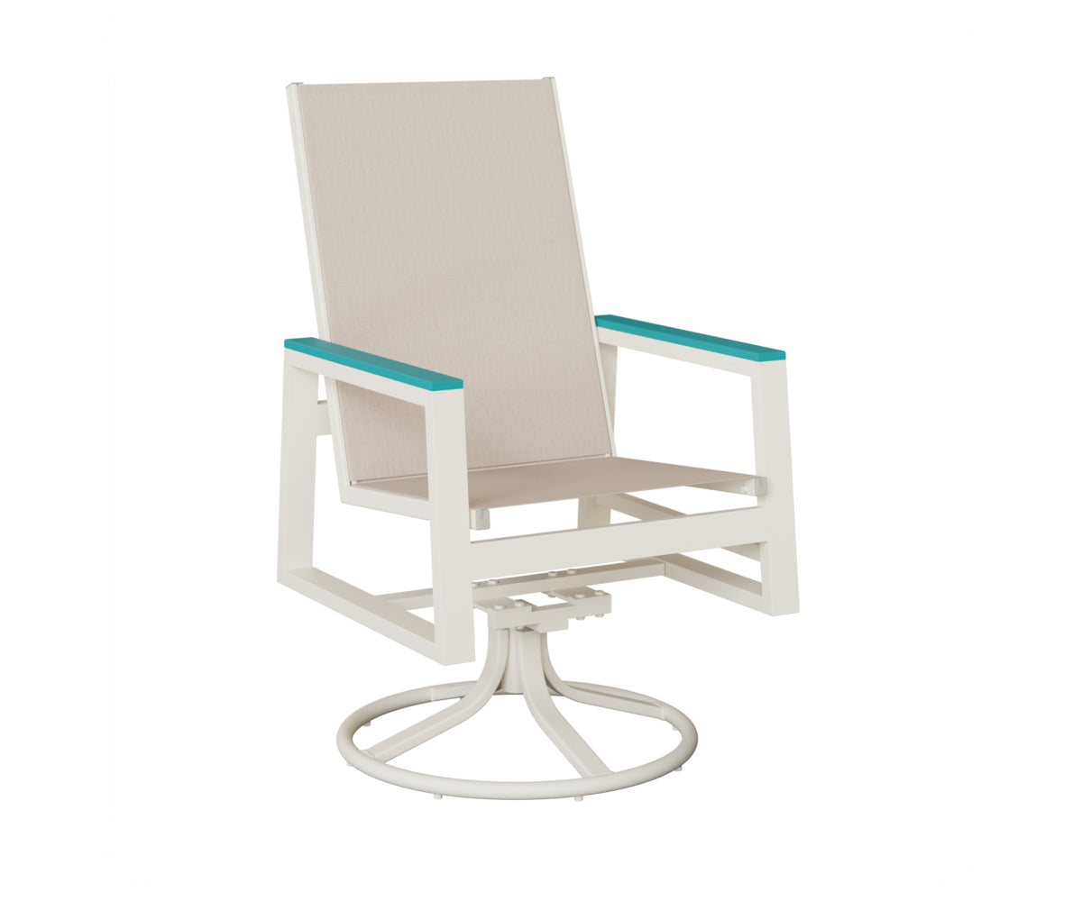 Vida High-Back Sling Swivel Rocker Dining Chair