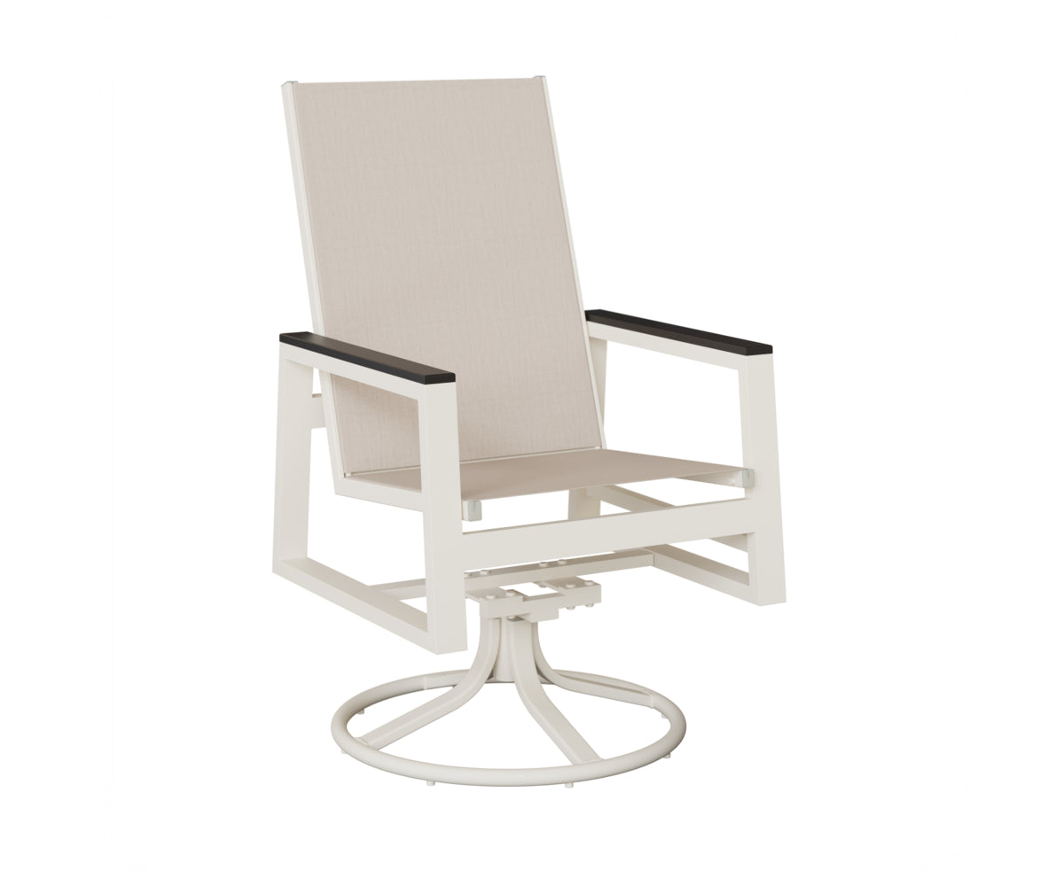 Vida High-Back Padded Sling Swivel Rocker Dining Chair