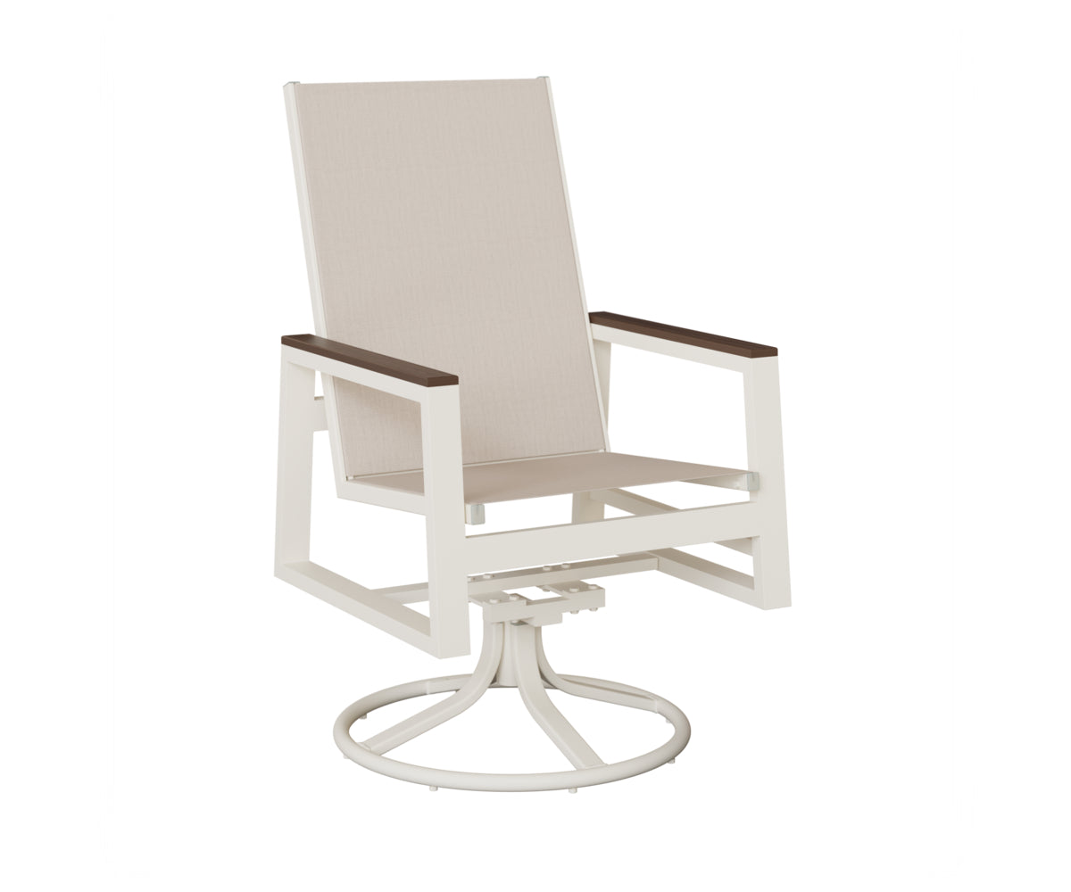 Vida High-Back Padded Sling Swivel Rocker Dining Chair