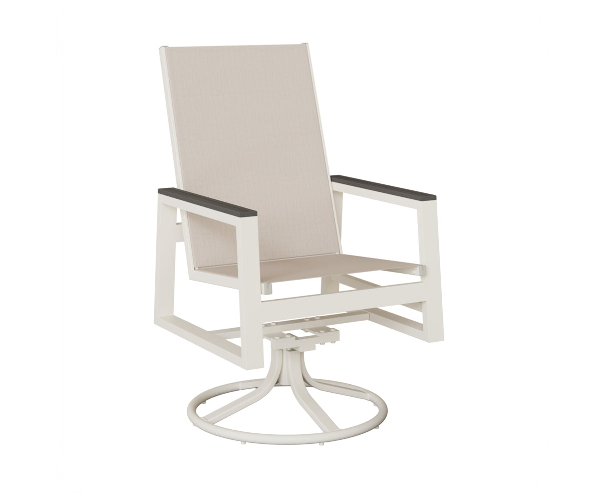 Vida High-Back Sling Swivel Rocker Dining Chair