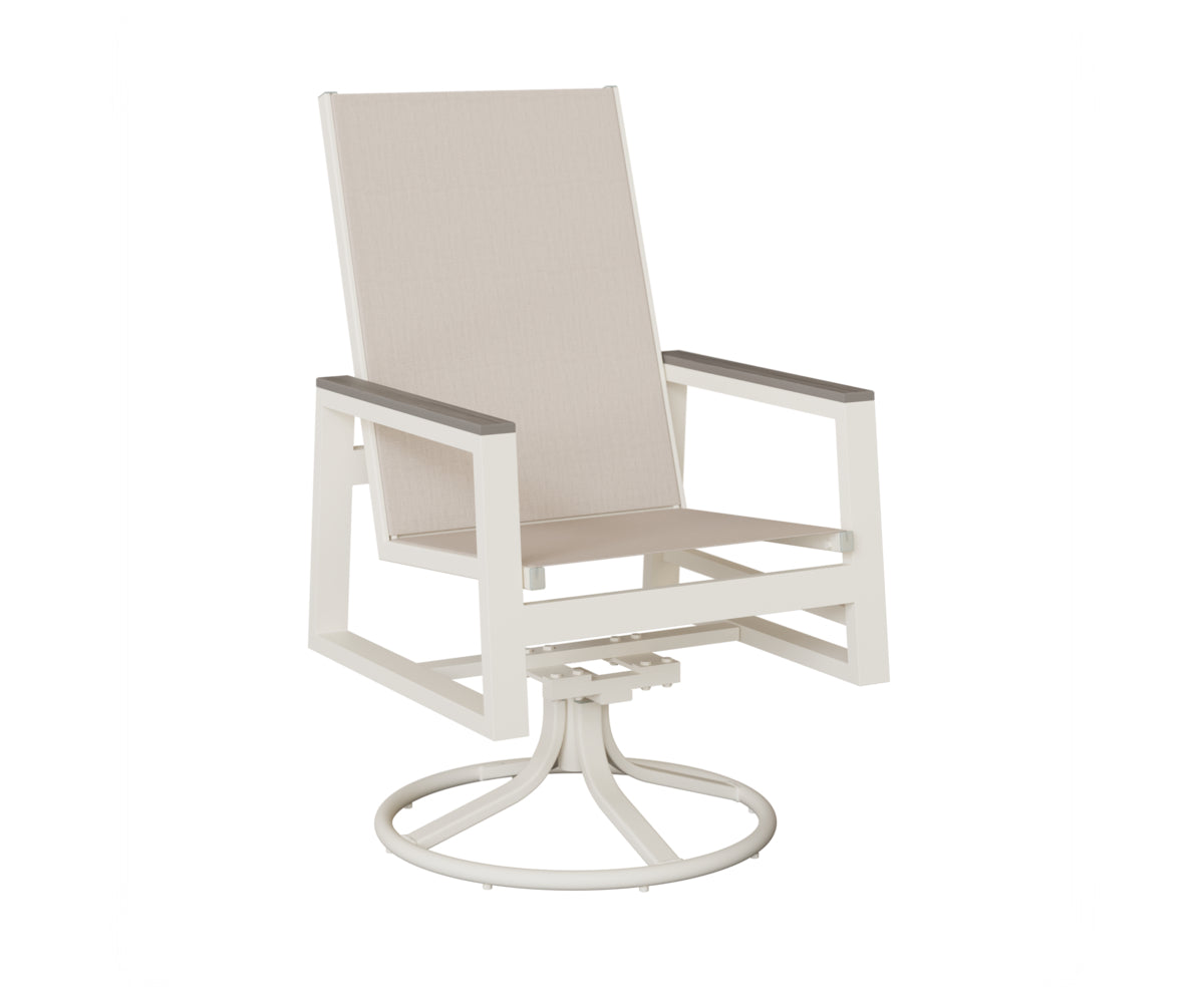 Vida High-Back Padded Sling Swivel Rocker Dining Chair