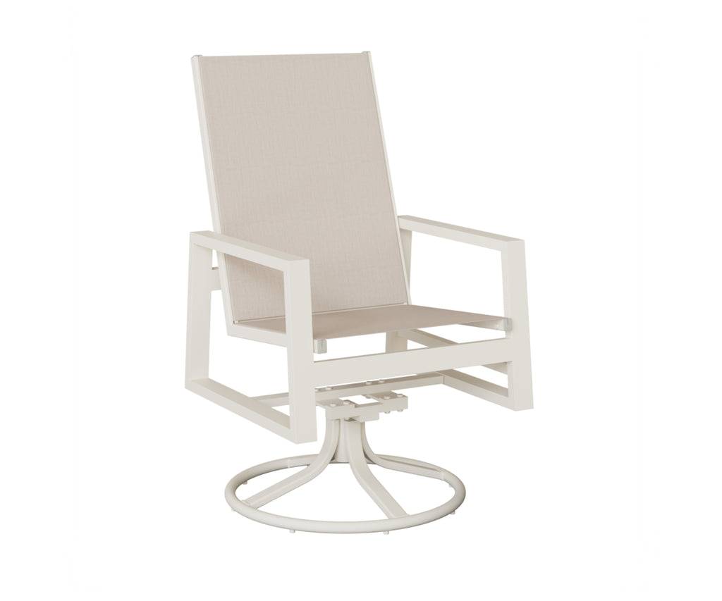 Vida High-Back Padded Sling Swivel Rocker Dining Chair