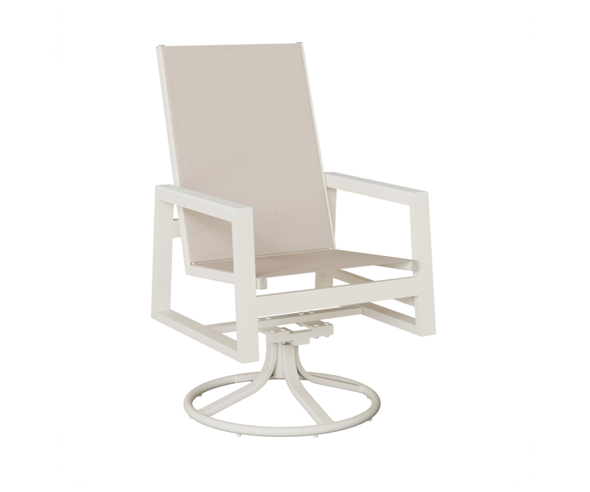 Vida High-Back Padded Sling Swivel Rocker Dining Chair