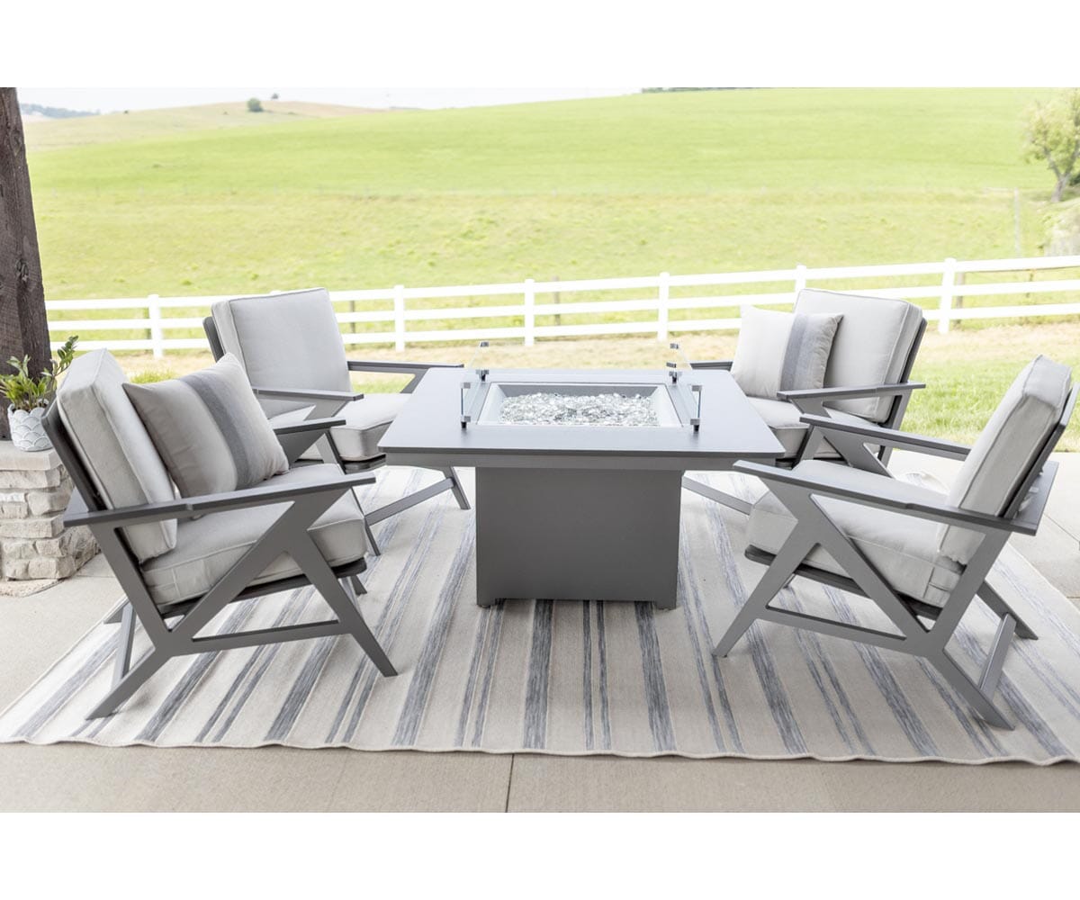 Numa 47" Sq Fire Table Dining Rockwood Outdoor Furniture 