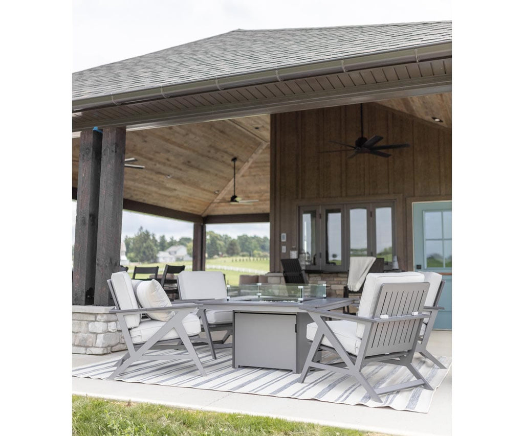 Numa 47" Sq Fire Table Dining Rockwood Outdoor Furniture 