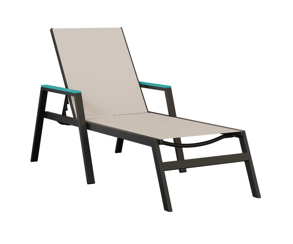 Vida Padded Sling Chaise Lounge with Arms