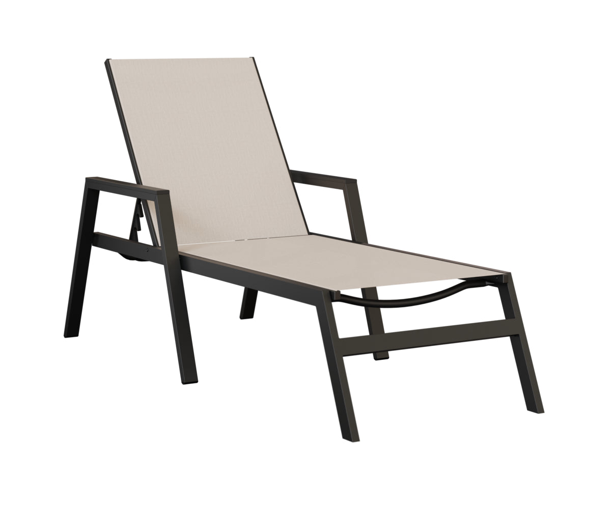Vida Padded Sling Chaise Lounge with Arms