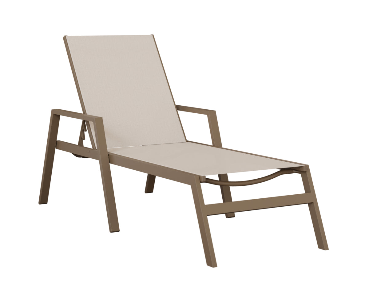 Vida Padded Sling Chaise Lounge with Arms