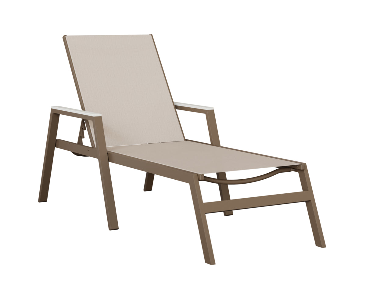 Vida Padded Sling Chaise Lounge with Arms