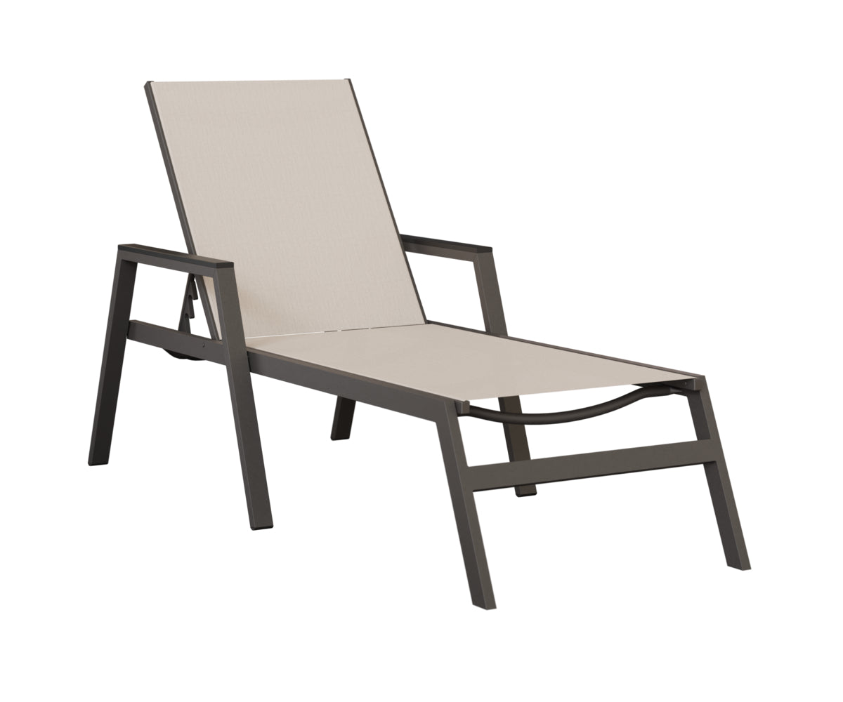 Vida Padded Sling Chaise Lounge with Arms