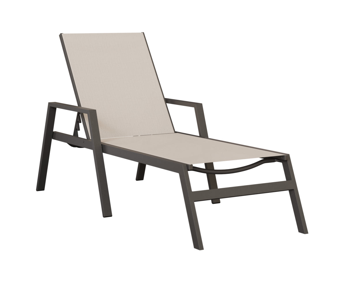 Vida Padded Sling Chaise Lounge with Arms