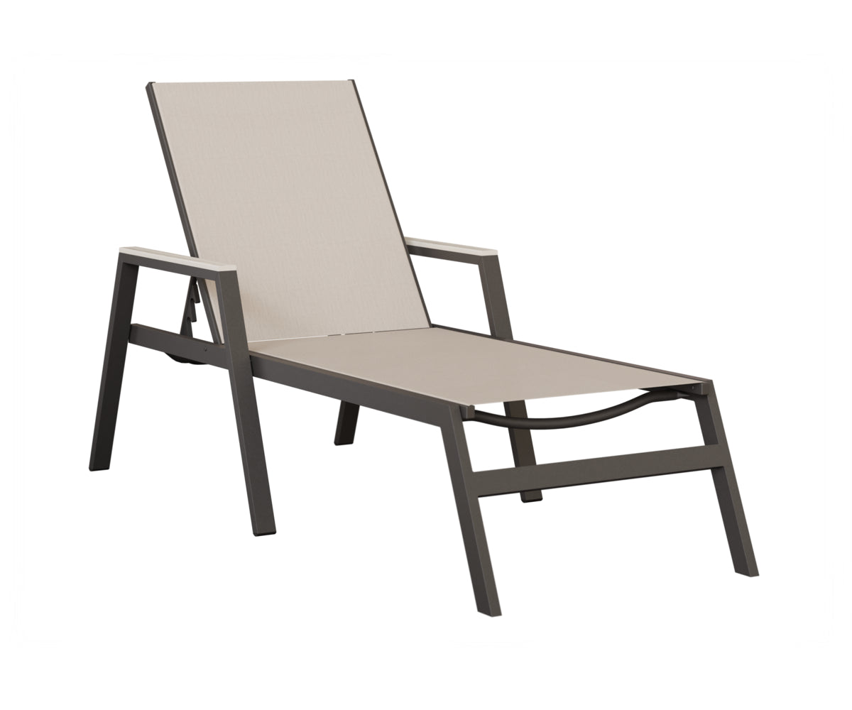 Vida Padded Sling Chaise Lounge with Arms