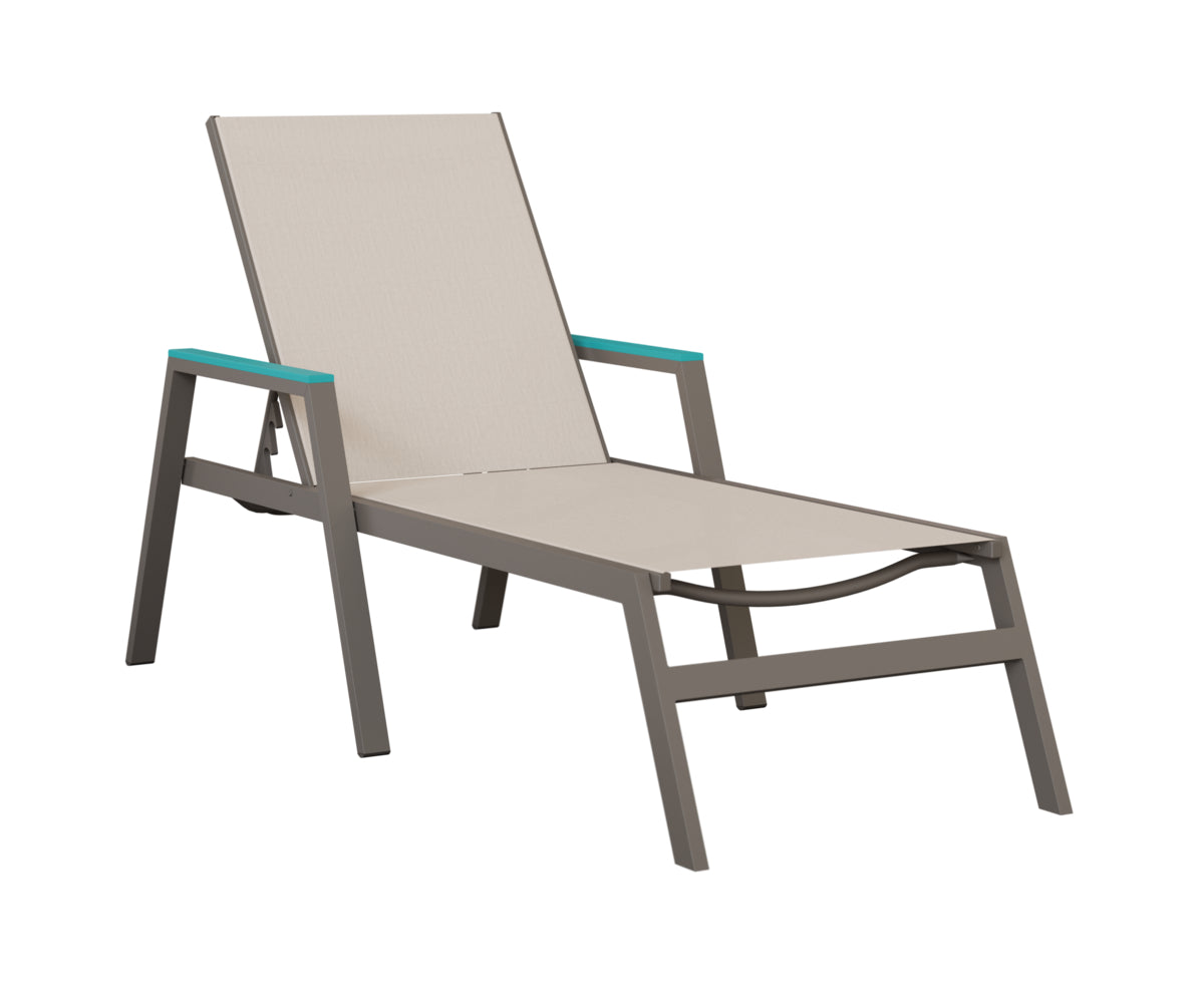 Vida Padded Sling Chaise Lounge with Arms