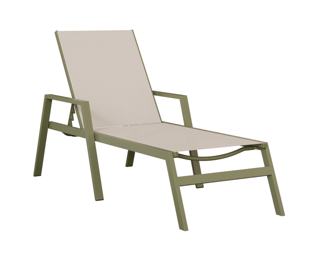 Vida Padded Sling Chaise Lounge with Arms