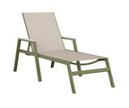 Vida Padded Sling Chaise Lounge with Arms