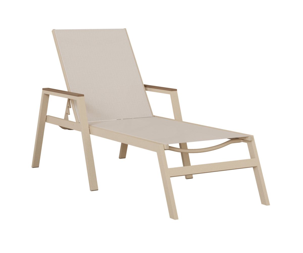 Vida Padded Sling Chaise Lounge with Arms