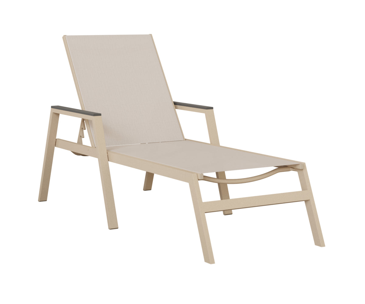 Vida Padded Sling Chaise Lounge with Arms