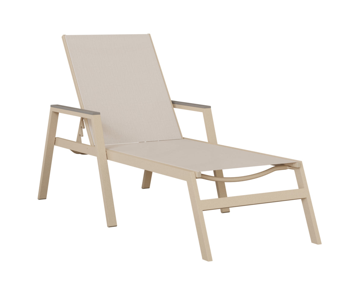 Vida Padded Sling Chaise Lounge with Arms