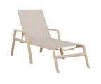 Vida Padded Sling Chaise Lounge with Arms
