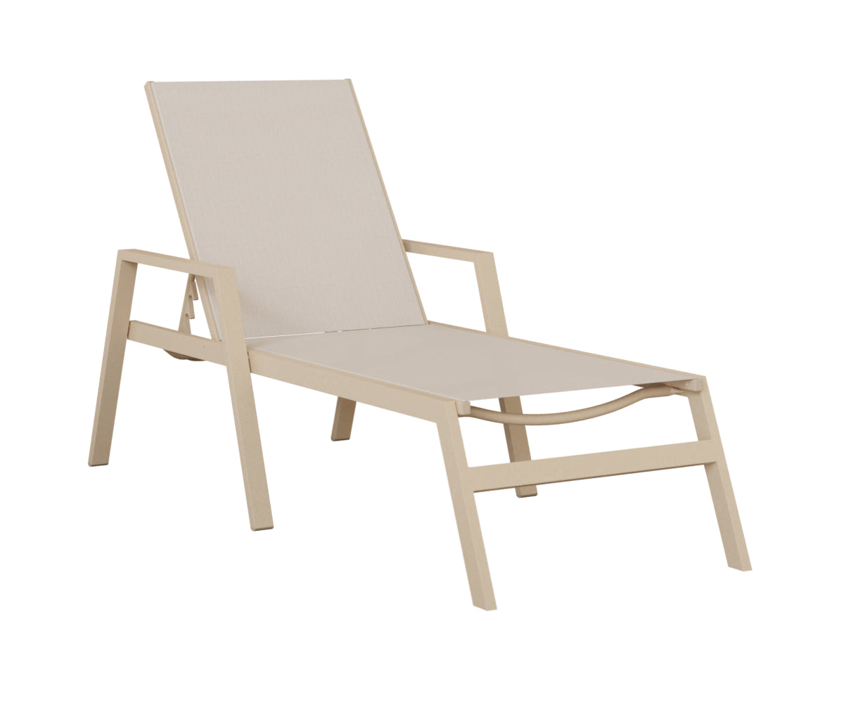 Vida Padded Sling Chaise Lounge with Arms