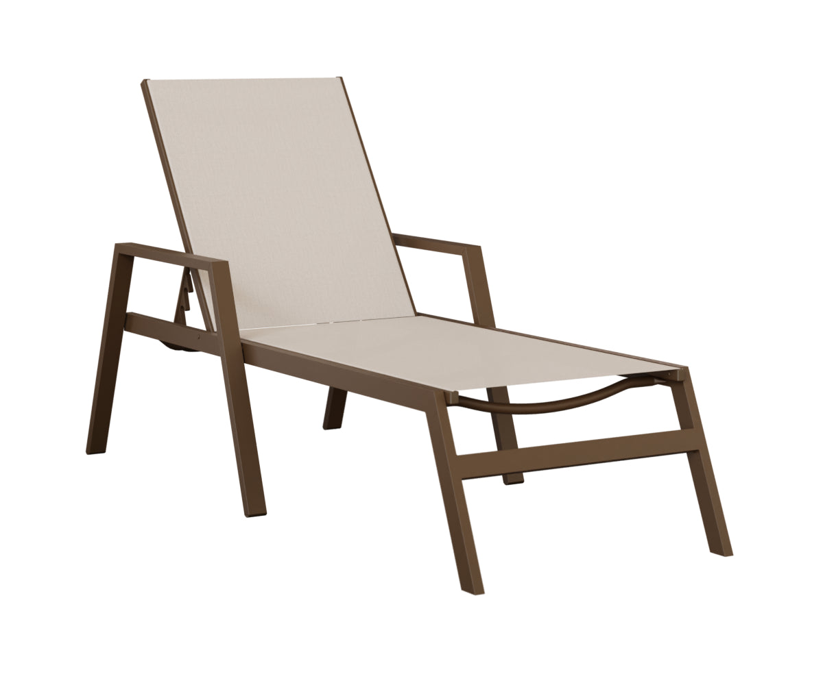 Vida Padded Sling Chaise Lounge with Arms