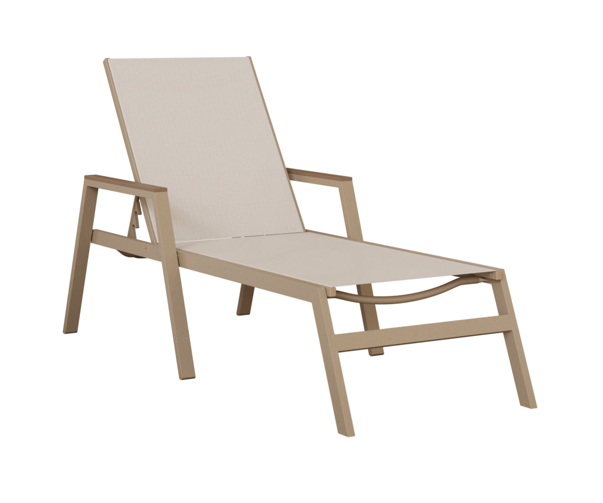 Vida Padded Sling Chaise Lounge with Arms