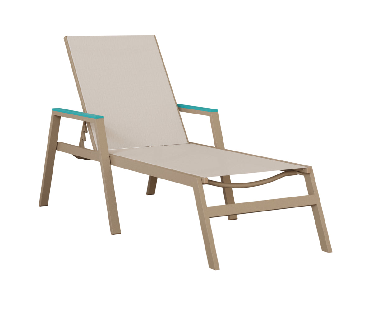 Vida Padded Sling Chaise Lounge with Arms