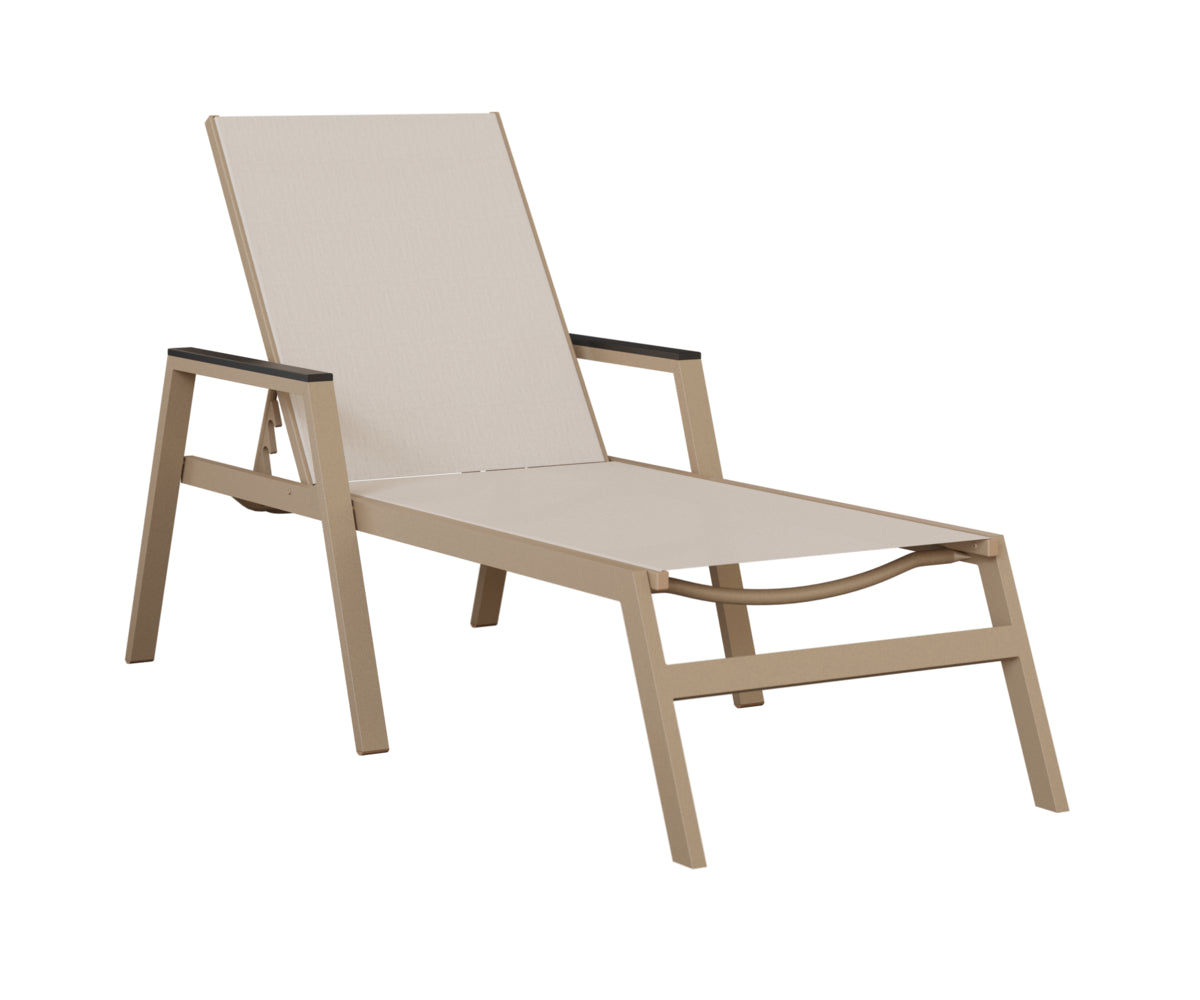 Vida Padded Sling Chaise Lounge with Arms