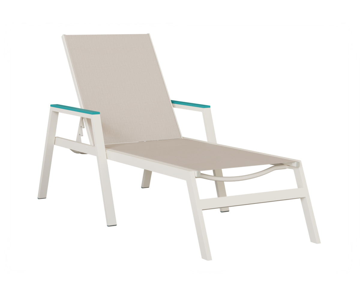 Vida Padded Sling Chaise Lounge with Arms