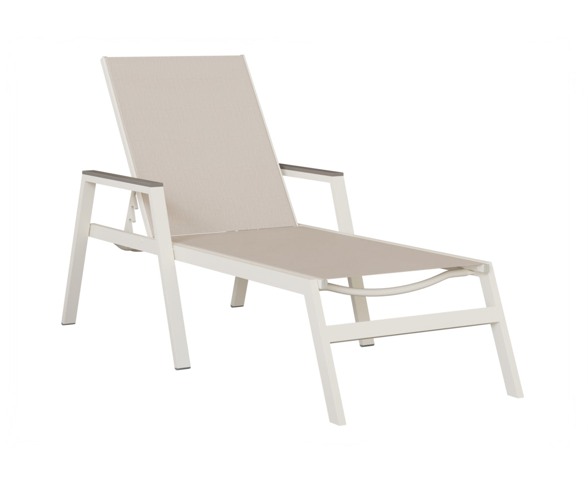 Vida Padded Sling Chaise Lounge with Arms
