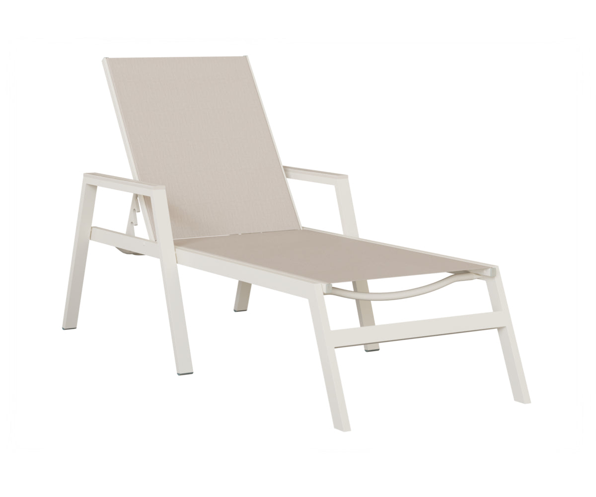 Vida Padded Sling Chaise Lounge with Arms