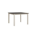 Berkley Expandable Table 42"x42 Rockwood Outdoor Furniture Hammered Top: Stainless White Closed
