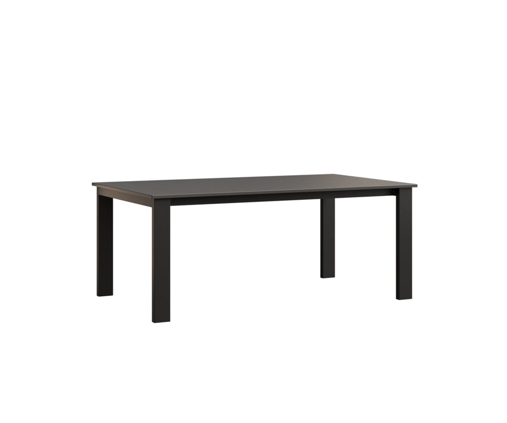 Berkley Expandable Table 42"x72 Rockwood Outdoor Furniture Hammered Top: Stainless Black Closed