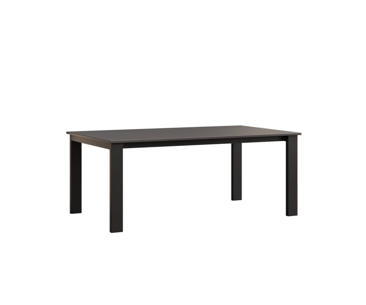 Berkley Expandable Table 42"x72 Rockwood Outdoor Furniture Hammered Top: Stainless Black Closed